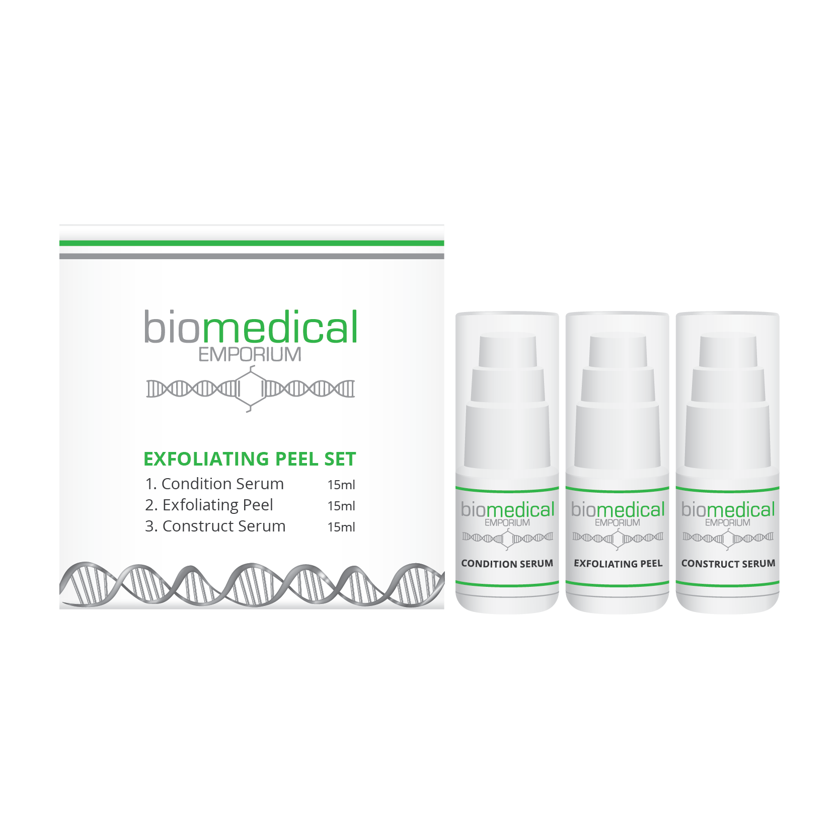 Exfoliating Home Peel Kit 3x 15ml